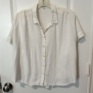 Madewell linen blend white airy summer top